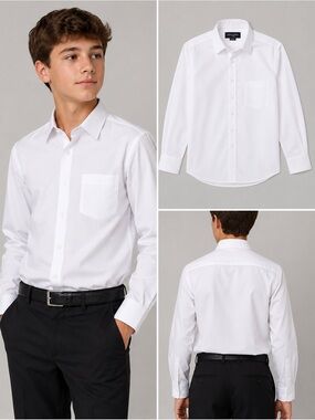 Mavezzano Boys’ Size/Age 16 White Dress Shirt | Long Sleeve | Button-Down
